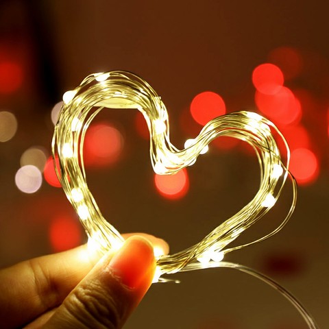 Guirlande lumineuse LED en fil de cuivre de 2M 3M 5M 10M, éclairage de vacances, guirlande féerique pour arbre de noël, décoration intérieure de fête de mariage ► Photo 1/6