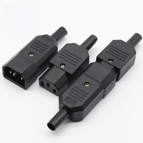 Prise mâle et femelle | Nouveau prix de gros, noir IEC 320 C13 combinaison connecteur d'alimentation répétable 3 broches, prise 10A / 250V 2 pièces ► Photo 1/5