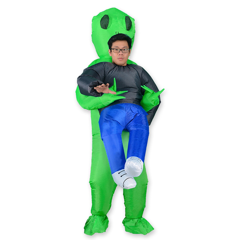 Déguisement d'alien vert mascotte, déguisement gonflable, humain à porter, Cosplay animé pour hommes et femmes, déguisement d'halloween ► Photo 1/4