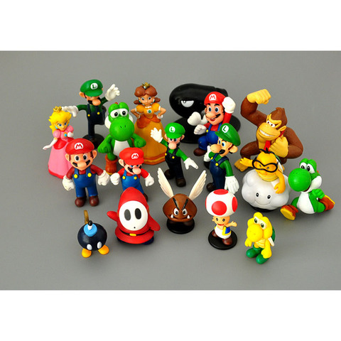 Poupées de dessin animé Super Mario Bros pour enfants, figurines d'anime,  Luigi
