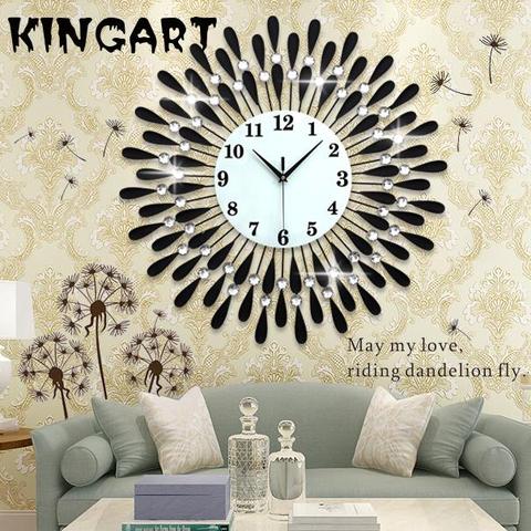 Horloge murale 3d en métal, Design moderne, grande horloge murale de luxe, ronde, pour cadeau, 20 pouces, 9837042 ► Photo 1/6