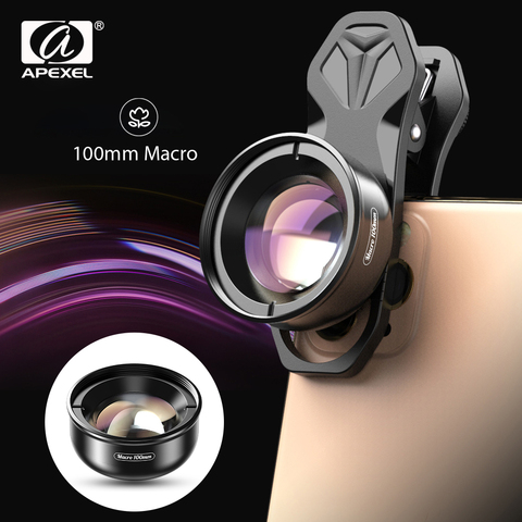 Objectif de téléphone caméra APEXEL objectif macro 100mm 4 K HD objectifs super macro + CPL + filtre étoile pour iphone x xs max Samsung s9 tous les smartphones ► Photo 1/6