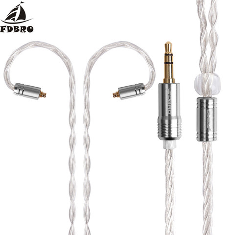 FDBRO 8 core MMCX IE80 A2DC IM 2pin écouteur câble équilibré 2.5/3.5/4.4mm argent plaqué casque Audio fil LS50 LS70 LS200 LS30 ► Photo 1/6