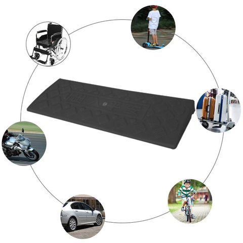 Rampe de bordure Portable antidérapante, légère, tapis de seuil, pour voiture, camion, vélo, moto, fauteuil roulant, 50x13cm ► Photo 1/6