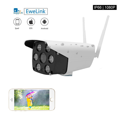 EWeLink Étanche Caméra IP Intelligente IOT Caméra 1080P Extérieure audio bidirectionnel interphone vision nocturne IR CAMÉRA LED ► Photo 1/6