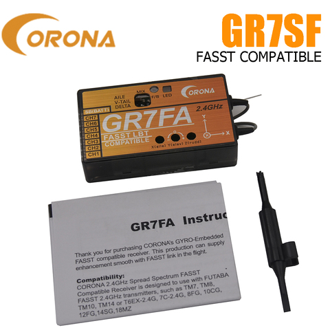 Récepteur CORONA GR7FA 7CH S.BUS avec transmetteur FASST Futaba Compatible Gyro ► Photo 1/5