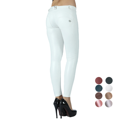 Mélodie pantalon en cuir blanc femmes sans couture Shapewear pantalon de Fitness maigre pleine longueur chaud bout à bout Compression vêtement dames ► Photo 1/6