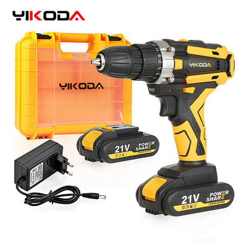 YIKODA visseuse électrique sans fil 21V perceuse Rechargeable batterie Lithium, outils électriques multifonctionnels à Double vitesse ► Photo 1/6