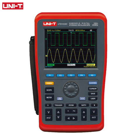 Oscilloscope de stockage numérique portatif UNI-T MHz, multimètre à 2 canaux 1GS/s, tension, courant, résistance, 200 UTD1202C ► Photo 1/1