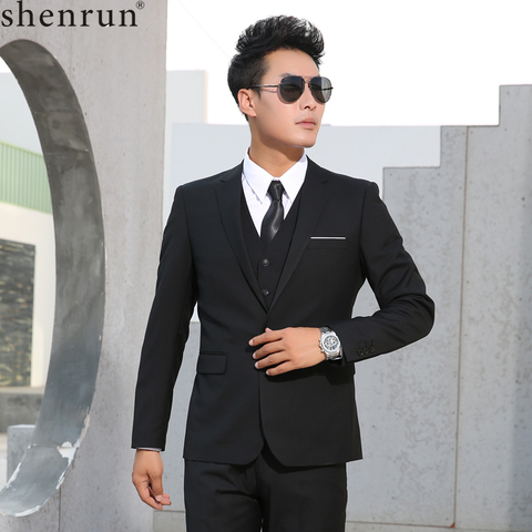 Shenrun-costume d'affaires pour homme, costume classique, marié, fête, mariage, boutonnage simple, coloris noir, gris, bleu marine, collection décontracté ► Photo 1/6