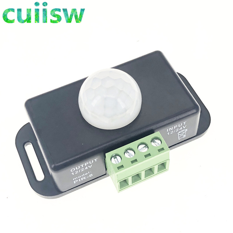 DC 12V 24V 8A automatique ajuster PIR commutateur de capteur de mouvement IR détecteur infrarouge Module de commutateur de lumière pour lampe de bande de LED ► Photo 1/5