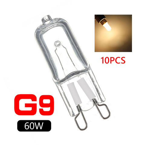 10x G9 lampe ampoule halogène 20W/25W/40W/60W 220V 2900K lumière halogène blanc chaud pour lampes murales verre clair chaque éclairage intérieur ► Photo 1/6