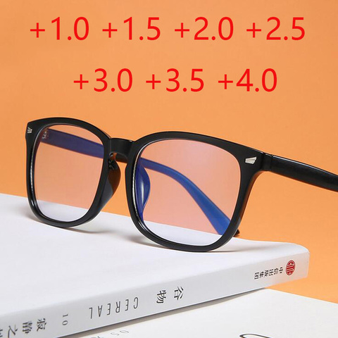 Nouveau carré lunettes de lecture hommes femmes mode presbytie lunettes dioptrie + 1.0 + 1.5 + 2 + 2.5 + 3 + 3.5 + 4 ► Photo 1/6