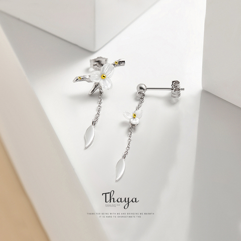 Thaya été fleur bijoux ensembles 925 en argent Sterling coquille naturelle anneau boucles d'oreilles ensembles pour conception originale femmes bijoux ► Photo 1/5