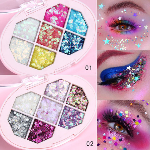 Bijoux pour le visage, fard à paupières, Pigment scintillant, paillettes, Gel, crème pour les yeux, peau brillante, Festival, cosmétique ► Photo 1/6