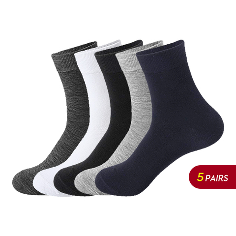 Chaussettes en coton pour hommes, paires/lot, nouvelle marque, chaussettes pour tenue de loisirs, longues, chaudes, noires ► Photo 1/6