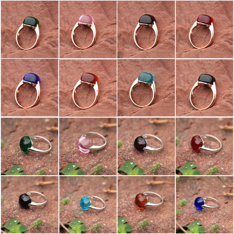 Bague multicolore en verre de terres rares pour femmes, bijoux de haute qualité, bijoux à main populaires, or rose ► Photo 1/6