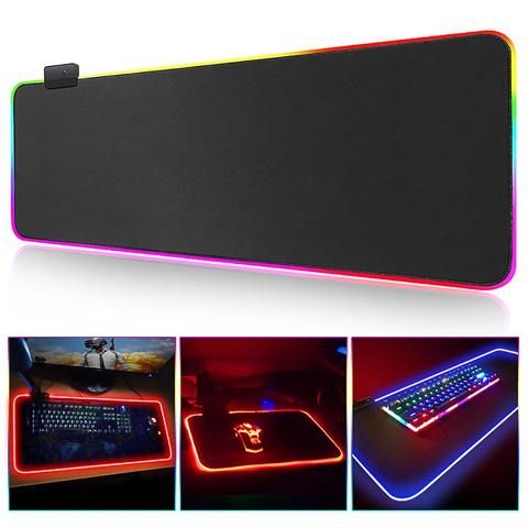 Tapis de souris Gaming tapis de souris grand RGB ordinateur tapis de souris XXL tapis de souris Gamer clavier tapis de bureau tapis de souris jeu PC ► Photo 1/6