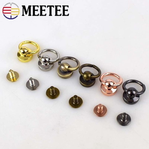 Sacs métalliques Meetee 10mm, rivets, clous à vis pivotants, boutons, sac à main, chaîne, cintre, accessoires artisanaux en cuir, 10/20 pièces, F3-17 ► Photo 1/6