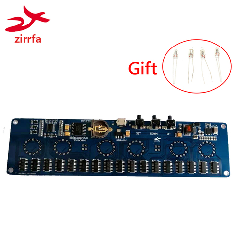 Zirrfa 5V kit de bricolage électronique in14 nixie Tube horloge LED numérique kit de carte cadeau PCBA, pas de tubes ► Photo 1/4