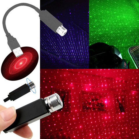 Mini LED voiture toit étoile veilleuses Laser projecteur lumière véhicule intérieur atmosphère ambiante galaxie lampe décoration USB alimenté ► Photo 1/6