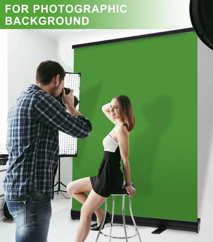 Photographie écran vert pliable Chroma panneau de clé retrait de fond résistant aux rides Pull-up Style avec support pour la vidéo ► Photo 1/6