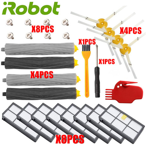 Kit de réapprovisionnement pour iRobot Roomba 805, 860, 870, 871, 880, 890, 960, 980, accessoires pour aspirateur, pièces, filtres, brosses latérales ► Photo 1/6