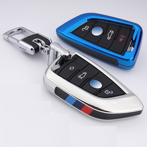 Etui clés de voiture pour BMW X1 X5 X6 F15 F16 F48 BMW série 1 / 2 placage télécommande clé porte-sac pour bmw lame porte-clés ► Photo 1/6