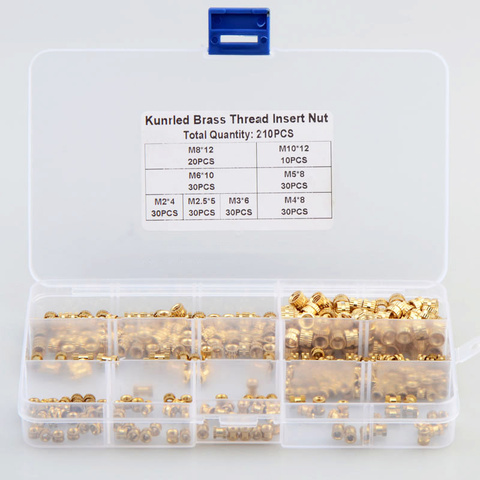 bi-pass Female Thread Knurled Nuts M2 M2.5 to M10Brass Threaded Insert Round Injection Moulding Knurled Nuts Assortment Kit ► Photo 1/5