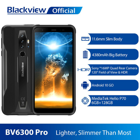 BLACKVIEW BV6300 Pro Helio P70 6GB + 128GB Smartphone 4380mAh Android 10 téléphone portable Quad Camere NFC IP68 étanche téléphone robuste ► Photo 1/6