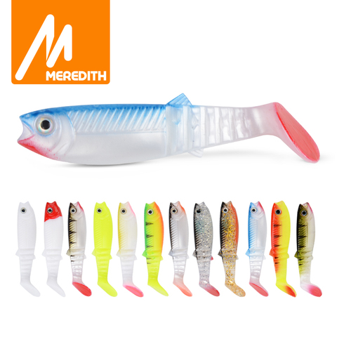 MEREDITH cannibale 80mm 100mm 125mm leurres souples artificiels appâts de pêche leurre alose silicone appât T queue Wobblers ► Photo 1/6