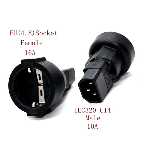 Adaptateur de câble d'alimentation ca/PDU, prise femelle C14-EU IEC320 C14 à ue, IEC 320 C14 à CEE 7/7 ► Photo 1/6