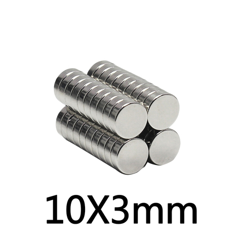 Aimant surpuissant Permanent N35 10x3mm en néodyme, 10x3mm, lot de 10 à 50 pièces ► Photo 1/4