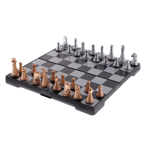 Jeu d'échecs de tournoi de conseil en plastique d'échecs magnétique de voyage portatif Durable ► Photo 1/6