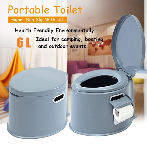 Pot de toilette Portable pour voyage Camping | Meuble de toilette pour personnes âgées, aide en plein air pour personnes âgées ou handicapées ► Photo 1/6