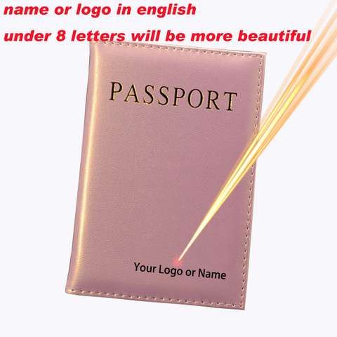 Personnaliser nom passeport couverture voyage femmes Pu cuir criques pour passeports voyage portefeuille mode mignon rose fille étui passeport nouveau ► Photo 1/6