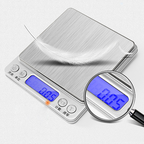 500/0.01g 1kg/2kg/3000g/0.1g LCD Portable Mini Balances Numériques Électroniques Poche Case Postale Cuisine Bijoux Poids Balance ► Photo 1/6