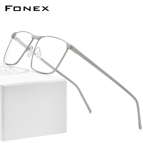 FONEX pur titane lunettes cadre hommes 2022 Prescription lunettes pour hommes carré lunettes myopie armature de lunettes 8526 ► Photo 1/6