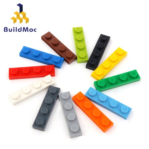 100 pièces bricolage blocs de construction figurines minces briques 1x4 points éducatifs taille créative Compatible avec lego jouets en plastique pour les enfants ► Photo 1/1