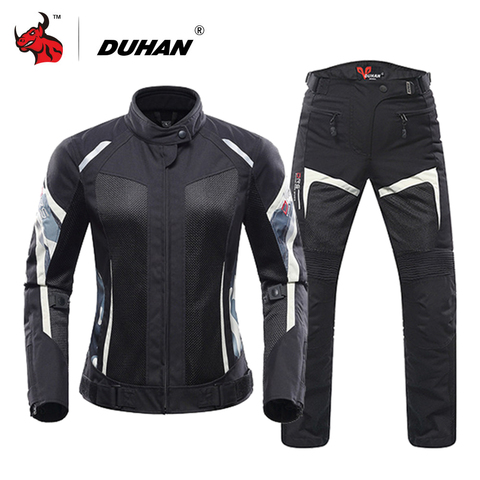 DUHAN femmes veste de Moto été respirant maille Moto veste équipement de protection Moto costume Moto vêtements ensemble noir ► Photo 1/6