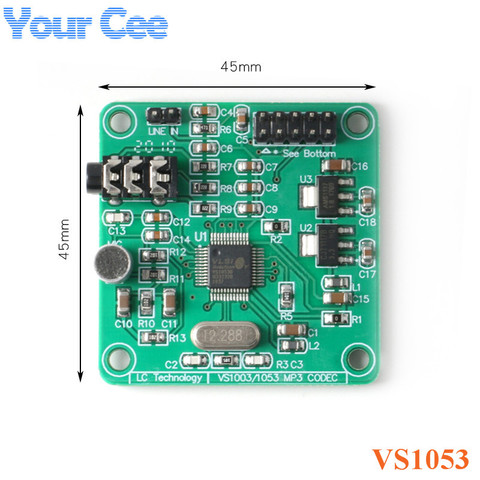 VS1053 Module Audio Module lecteur MP3 carte de développement enregistrement à bord SPI OGG encodage enregistrement contrôle Signal filtre DC 5V ► Photo 1/5
