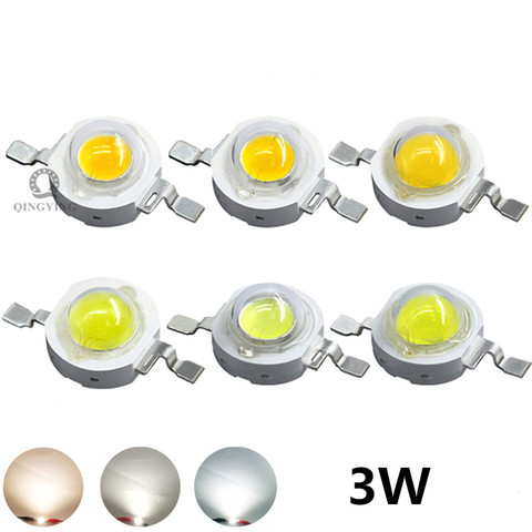 Émetteur LED blanc haute puissance, 20 pièces, 2 broches, 3W, 260-280Lm, 3500K, 4500K, 6500K, 10000K, 20000K, 30000K ► Photo 1/2