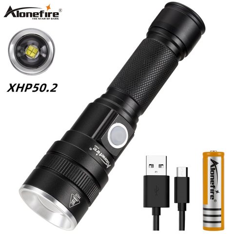 Alonefire H40 Super puissant XHP50.2 lampe de poche LED zoom torche tactique étanche Ultra lumineux lanterne Camping ► Photo 1/6