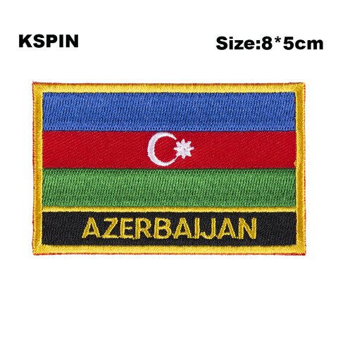 Patchs de drapeau de forme rectangulaire en azerbaïdjan patchs de drapeau brodés patchs de drapeau national pour vêtements bricolage décoration PT0008-R ► Photo 1/6