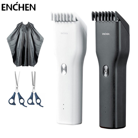 ENCHEN Boost tondeuse à cheveux pour hommes enfants sans fil USB Rechargeable électrique tondeuse coupe-cheveux Machine avec peigne réglable ► Photo 1/6