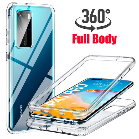 Coque de téléphone Huawei 360 transparente et souple, étui pour Honor 9C 20S 8A 8X 8S 7C 7A 20 Pro P20 P30 P40 Lite E Y9 Y7 Y5 Y6 2022 AUM-L29 ► Photo 1/6