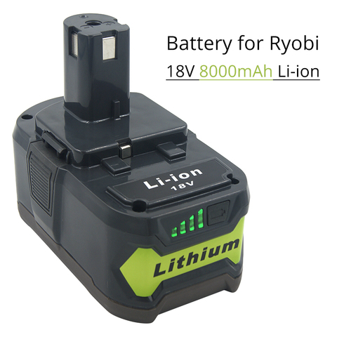 Batterie li-ion Rechargeable 18V, 8000mAh, pour Ryobi RB18L60, One Plus P107, P122, P104, P105, P102, P103, P109, pour outils électriques ► Photo 1/6