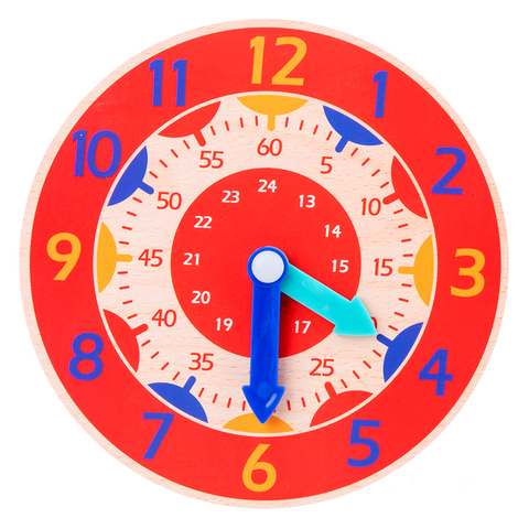 Horloge en bois Montessori pour enfants, jouets de Cognition colorés, pour les heures, les minutes et les secondes, outils d'enseignement préscolaire ► Photo 1/6