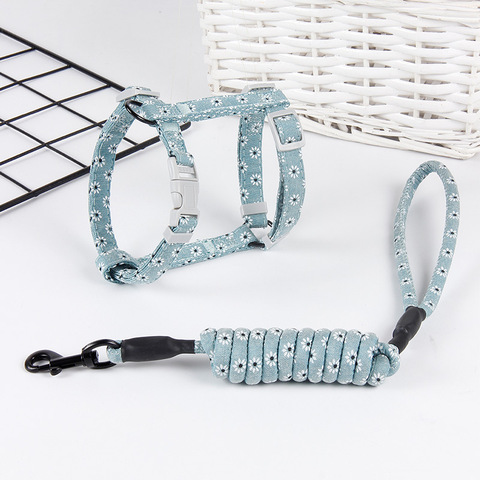 Chat chien collier harnais laisse réglable Traction pour animaux chat chaton licou collier chats produits harnais pour animaux de compagnie ceinture chat fournitures ► Photo 1/6