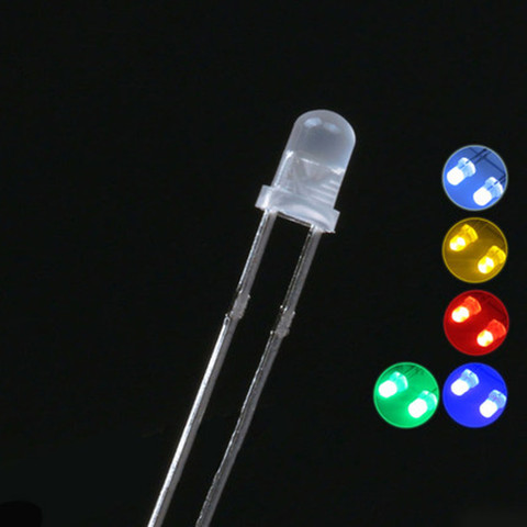 Brumisateur LED 3mm, 100 pièces, rouge, vert, bleu, jaune, rose, éclairage à LED rond LED ► Photo 1/6
